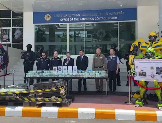 Police bust finds over 700 pounds of gear interior Transformers statues