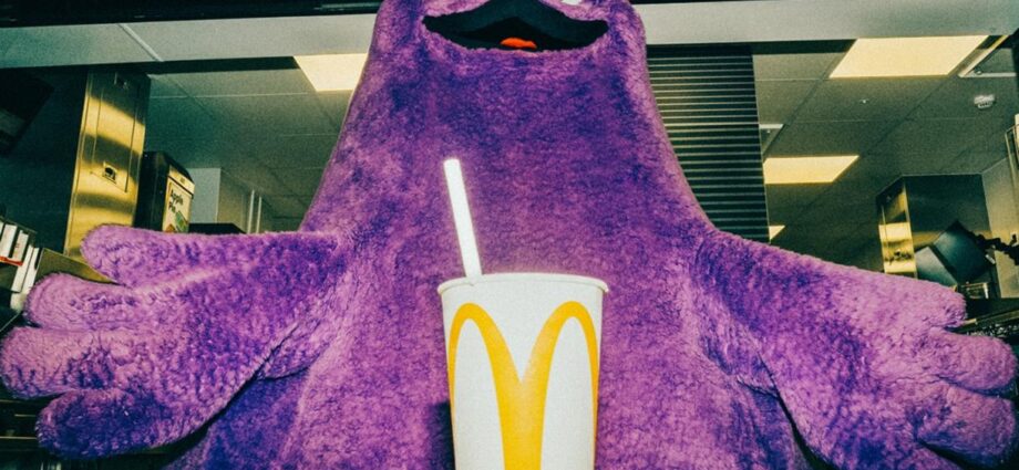 Grimace gatecrashes McDonald’s fiftieth birthday