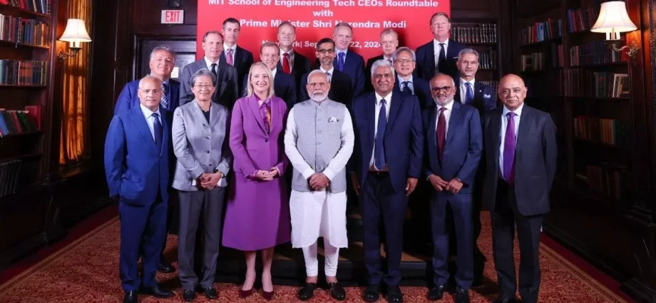 PM Modi meets tech CEOs in Unique York