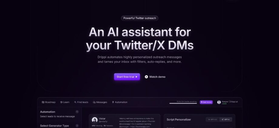 Drippi: AI Twitter outreach tool