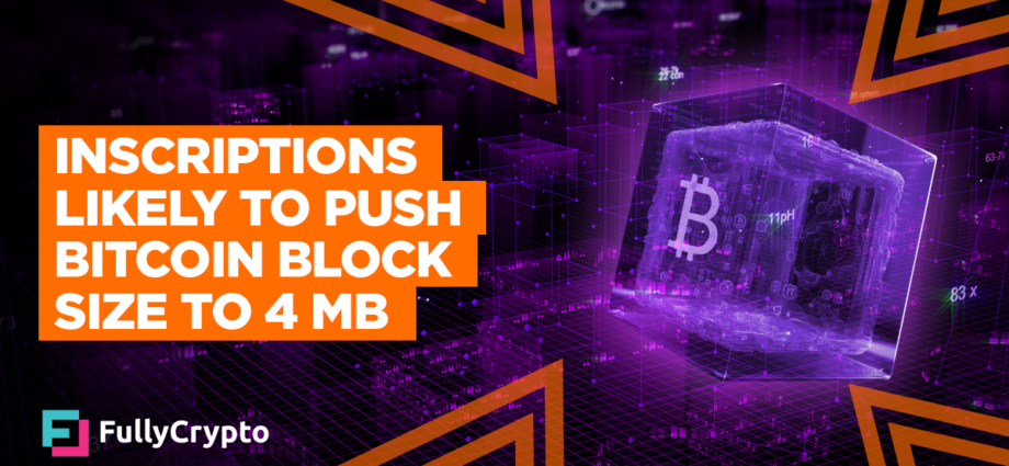 Inscriptions Possible To Push Bitcoin Block Dimension to 4 MB