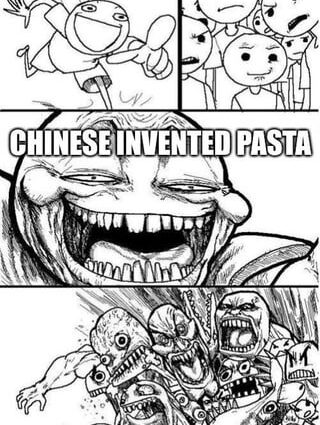 Chinese language invented pasta