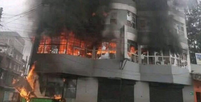 Grocery store, Membership Torched by Protesters