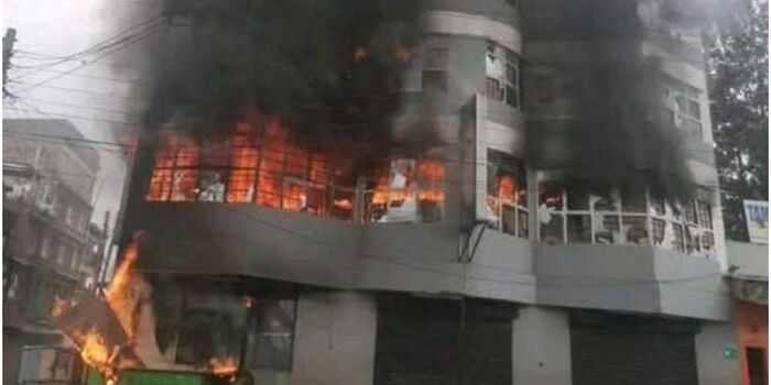 Grocery store, Membership Torched by Protesters