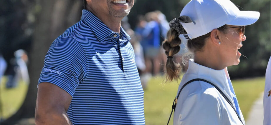 tiger-woods,-elin-nordegren-watch-charlie-woods-from-gallery-at-florida-state-championship